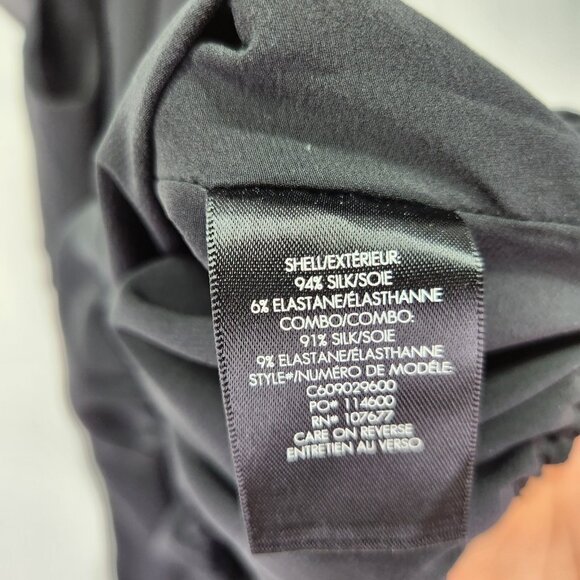 Alice + Olivia Silk Halter Top Size XS Cold Shoulder Ruffle Blouse Black - Picture 9 of 12